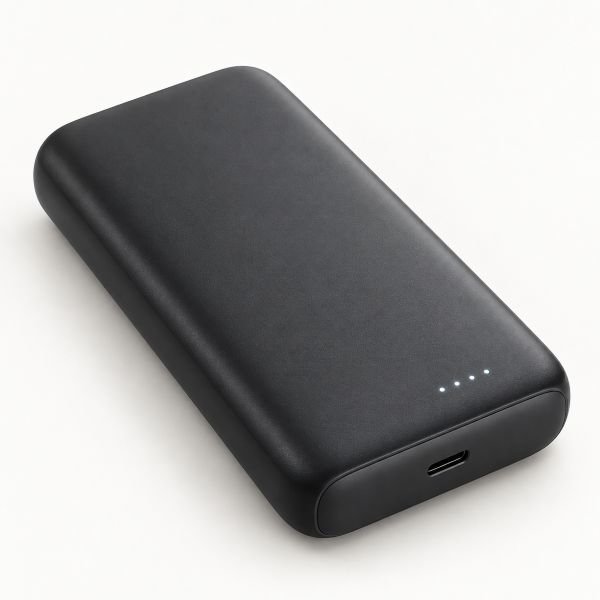 Powerbank negro de alta capacidad con puerto USB-C